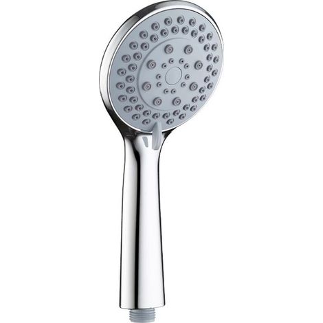 5-Mode Spray Shower, High-Pressure Shower with Easy-Clean Silicone Nozzles, Round Chrome Shower Head, Handheld Water-Saving Shower for Gym and Spa (1/4)