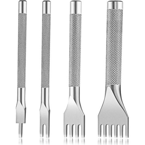 Lederlocher – 1/2/4/6 Zähne, weißer Stahl, Locher für Gürtel, Nähen & Bastelarbeiten (1/5)