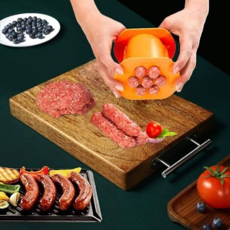 Machine à saucisses Cevapcici à une presse, 7 trous, presse rapide, machine à saucisses manuelle, machine à Hot-Dog, presse-bande de viande (1/3)