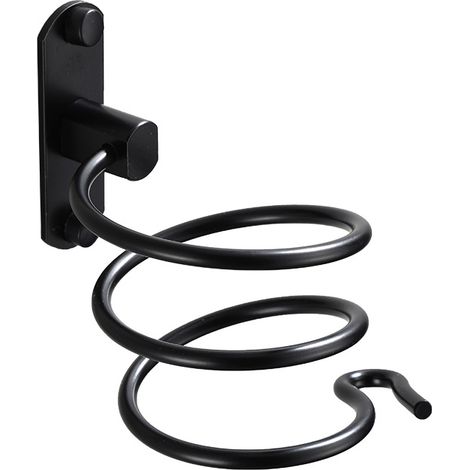 Haartrocknerhalter zur Wandmontage, Aluminium-Haarglätterhalter, Wandhalterung, Haartrockner-Organizer, Haartrocknerhalter für Hotel, Badezimmer, Friseursalon, Schwarz (1/4)