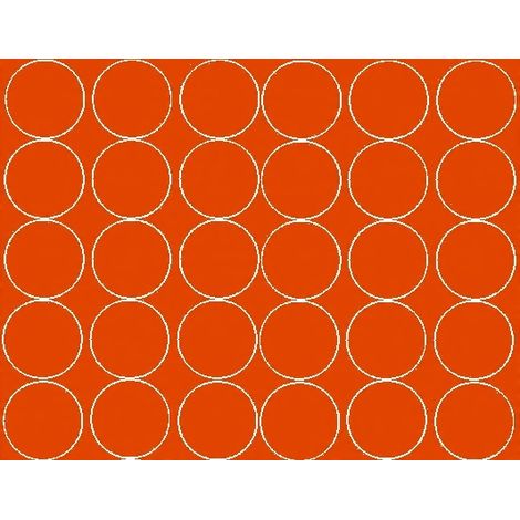 Autocollants ronds de 7 cm, pastilles, 30 pièces, orange mat