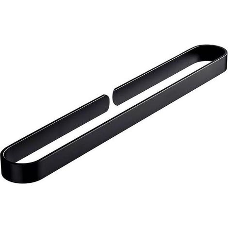 Porte-serviettes salle de bain, porte-serviettes sans perçage, porte-serviettes mural inox pivotant à 180° 40 cm (noir)