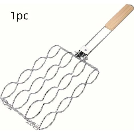 Panier à saucisses en métal pour grillades, camping et pique-niques - cuisson uniforme et nettoyage facile (1/5)