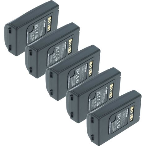 vhbw 5x batería reemplaza Datalogic BT-0015, BT-0016, 94ACC0046, 94ACC0048 para escáner códigos de barra, TPV (5200 mAh, 3,7 V, Li-Ion)