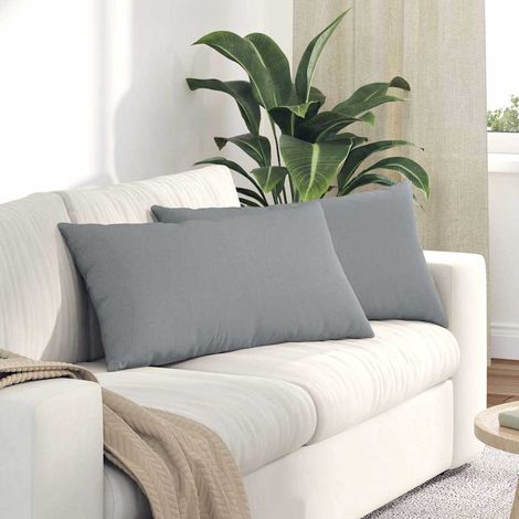 Cojines de sofá 2 pcs Gris Claro 80 x 40 cm tela