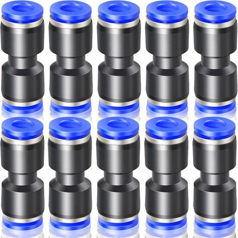 10 pezzi di raccordi a innesto rapido dritti blu da 4 mm di diametro esterno (PU-4)
