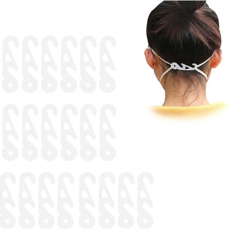 20 Crochets d'Extension Ajustables pour Masque, Attaches d'Oreille Réglables avec Boucle pour une Meilleure Fixation du Masque Facial (1/5)
