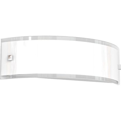 Applique moderno top light linear 1076 a40 e27 led vetro bianco bordo trasparente lucido