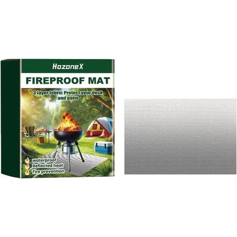 Filiyano-Tapis de protection imperméable et ignifugé pour barbecue, 152 x 99 cm, couleur argent. (1/5)