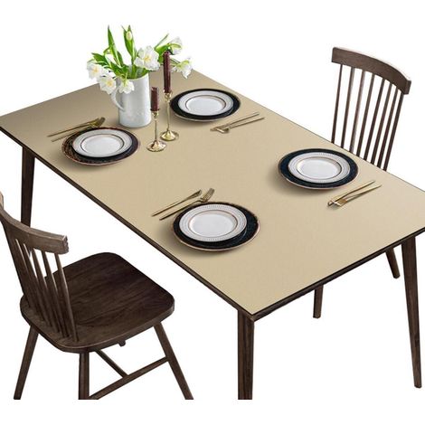 Tischdecke Lederoptik 70x70cm Beige wasserdicht & rutschfest