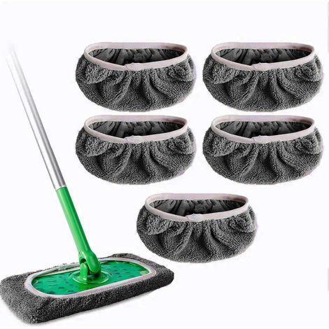 Reinigungstücher aus Korallenvlies für Swiffer-Wischmopps – 5er-Pack – Grau, 25,4 x 11,5 cm (Kompatibel mit Swiffer-Wischmopps)