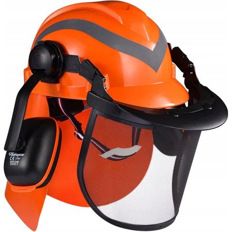 Kit de protection pour tronçonneuse avec visière, casque, écouteurs et protection faciale