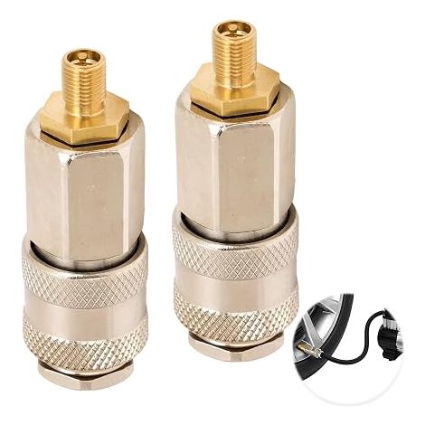 raccords de valve de pneu de voiture raccord rapide Adaptateur de compresseur d'air en acier Filetage extérieur Valve US Adaptateur de gonflage pour gonfleur de pneu (1/5)