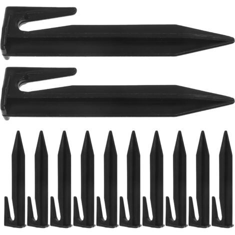 Piquets de Sol en Plastique Noir 100 Pcs pour Tente et Auvent, Pointes Robustes et Résistantes aux Intempéries, Fixation pour Camping, Jardin et Activités Extérieures (1/5)