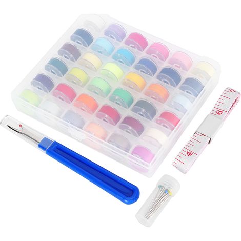 Transparente Garnspule, Zubehör für Näh- und Stickmaschinen, Set mit 36 Farben (1/5)