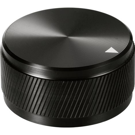 TRU COMPONENTS TC-11654300 Drehknopf mit Knopfmarkierung Schwarz (Ø x H) 34 mm x 17 mm Aluminium 1 (1/4)