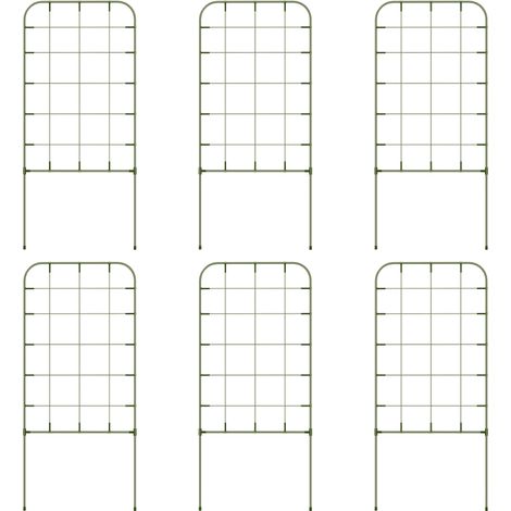 Ensemble de treillis, 6 treillis métalliques pour plantes grimpantes, acier, 40 x 90 cm, vert (1/4)