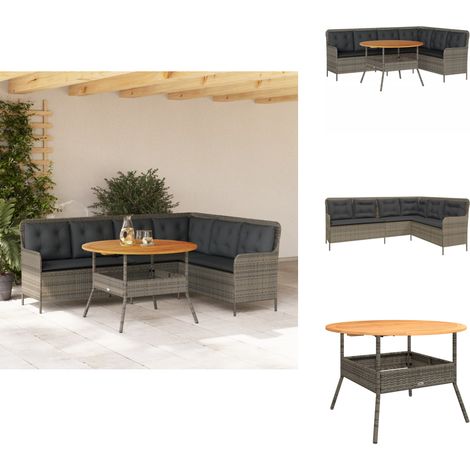 Salon de jardin 2 pcs avec coussins Gris Résine tressée - Ensemble De Canapés De Jardin - Ensembles De Canapés De Jardin - Ensemble De Canapés D'extérieur - Ensemble De Canapés De Patio (1/5)