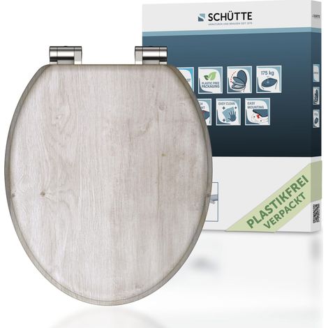 SCH�TTE WC-Sitz aus MDF Holz mit Absenkautomatik Toilettendeckel mit Motiv Klodeckel Holzoptik 80192 (1/5)