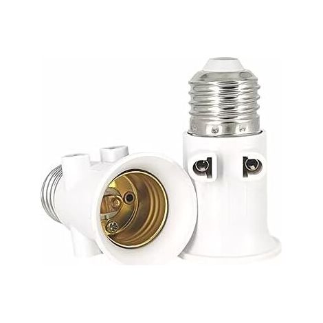 7.5x4.3cm 2pcs Lamp Socket Adapter E27 Socket Convert to E27 Socket and Power Socket