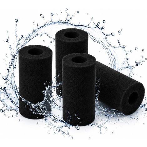 4 Pièces Éponge Filtrante Type S1, Filtre en Mousse pour Piscine, Filtre Piscine Reutilisable, Cartouche Filtre Piscine, Bleu (Type A-Schwarz, 4pcs) (1/5)