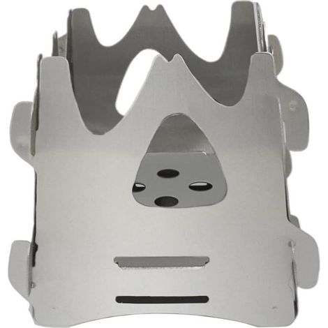 1 pièces poêle portable en acier inoxydable poêle pique-nique barbecue poêle à dos poêle en bois pliable camping poêle en bois portable barbecue barbecue portable camping argent (1/5)