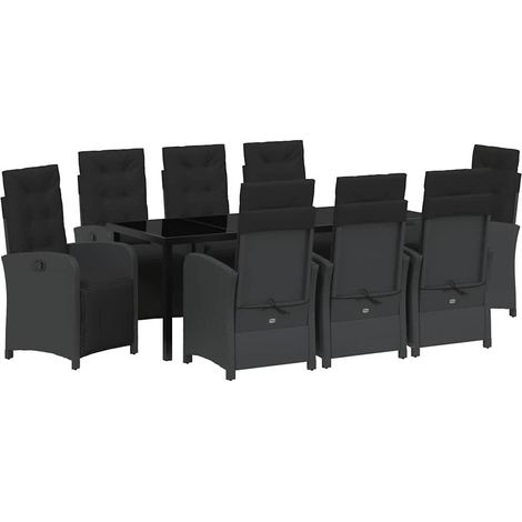 Maison Exclusive - Set da Pranzo per Giardino 9 pz Nero polyrattan (1/5)