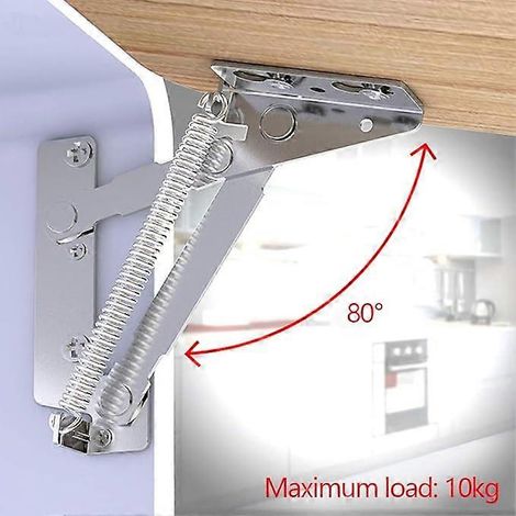 Charnière à ressort pour porte de placard (1 pièce), angle de 80°, en acier inoxydable, pour meubles et accessoires. (1/5)