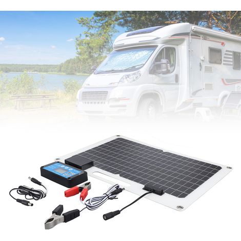 Chargeur Voiture 100W Double Sortie 12V/24V Régulateur Tension USB Contrôleur 100A Affichage État Batterie Kit (1/5)