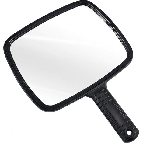 LAN Miroir de Coiffeur Manuel pour Salons Professionnels avec poignée - Miroir à Main Rectangulaire - Miroir de Barbier - Miroir Dentiste - Miroir Maquillage (1/5)