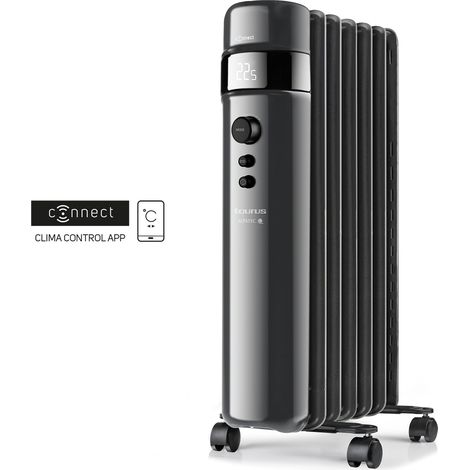 Radiateur bain d'huile connecté 2000W – Pour pièces jusqu'à 20 m² – 9 éléments chauffants – Application Taurus Connect