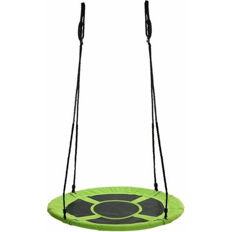 Columpio Nest verde de poliéster 600D Columpio de 90 cm de diámetro con cuerdas de hasta 150 kg
