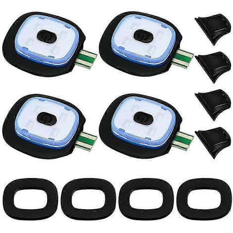 Lampe LED rechargeable pour bonnets tricotés, lot de 4, avec trois modes d'éclairage (fort, moyen, faible). (1/5)