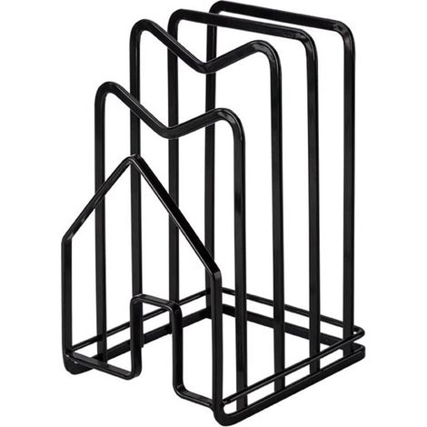 Set di due supporti per taglieri, supporti per coperchi di pentole, supporto metallico per coperchi di pentole (nero) (1/4)