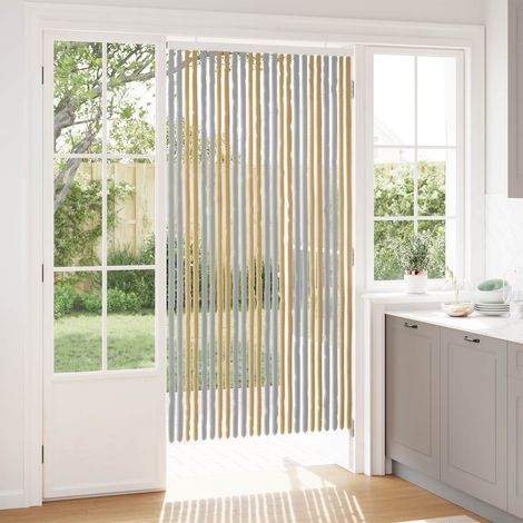 vidaXL Rideau anti-insectes en chenille Gris et Beige 100 x 200 cm (1/5)