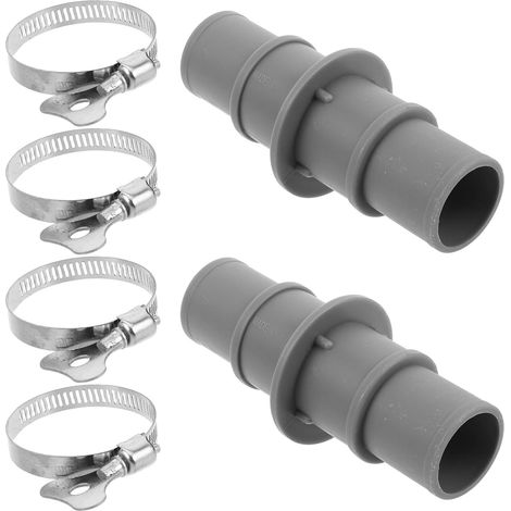 Adaptateur de Tuyau D’Aspirateur de Piscine 1¼ et 1½ avec 4 Colliers de Serrage Gris Raccord pour Pompe et Robot Nettoyeur Connexion Étanche pour Nettoyage Piscine hors Sol (1/5)