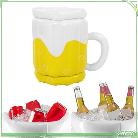 Refroidisseur gonflable - FAFEICY - Chope à bière classique - PVC épais - 45x45 cm - Garde les boissons glacées (1/4)
