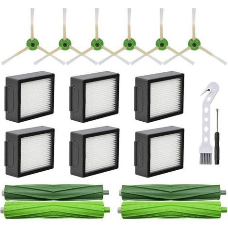Pièces de rechange pour aspirateur robot iRobot Roomba I3 I4 I6 I7 I8 E5 E6 E7 : brosse latérale principale, filtre HEPA (1/4)