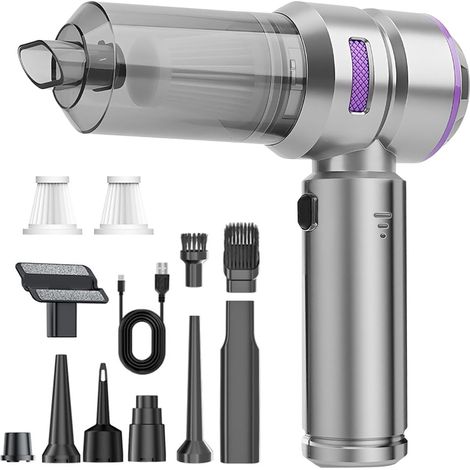 4 en 1 Aspirateur à Main sans Fil 22000Pa,3 Vitesses,6000mAh Souffleur de Poussière,Vaporisateur Comprimé,Moteur sans Balais,Portable Mini Aspirateur pour Voiture,Cuisine,canapé,Bureau (1/5)