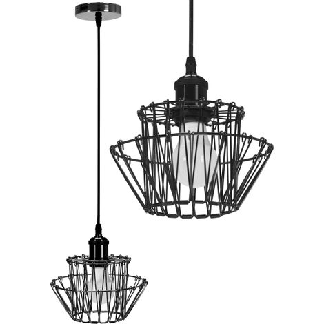 LÁMPARA de SUSPENSIÓN APP941-1CP KIT NEGRO 36CM 1-PUNTOS de LUZ E27 20X20X17-97CM AJUSTABLE