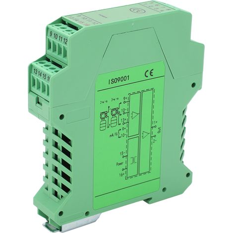 Isolateur de signal, distributeur de courant, émetteur 1 entrée 1 sortie, montage sur rail, protection de circuit