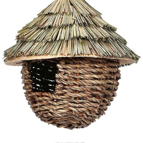 Nids suspendus en herbe pour oiseaux, charmants nichoirs décoratifs pour colibris, pour jardin, terrasse et pelouse ( ) (1/5)