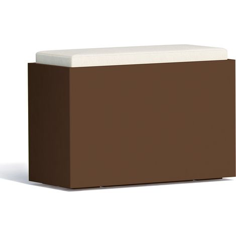 Coffre de rangement rectangulaire en résine 80X35 cm mod. Roomy marron (1/2)