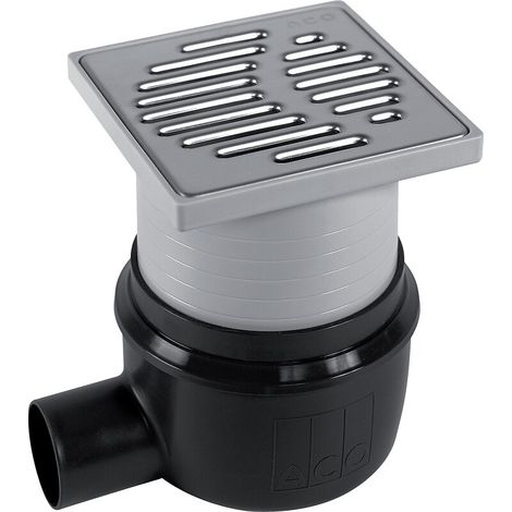 ACO Avaloir de sol Easyflow DN50/150x150/90Degrés/ 1,0l/s Kst/ K3/ support/ WS50, 2500.55.77
