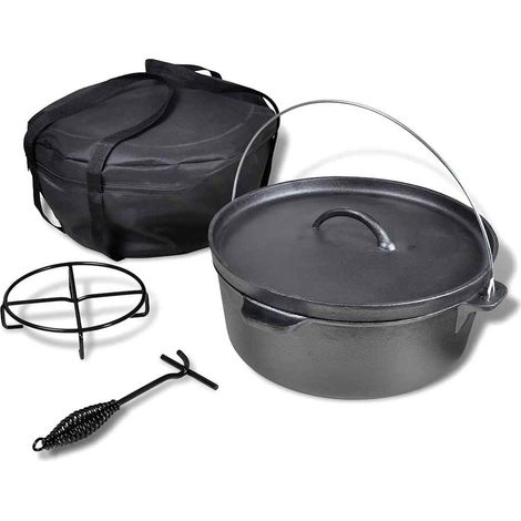vidaXL Olla holandés incluye accesorios, 11,3 L (1/5)