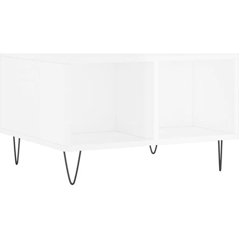 vidaXL Tavolino Salotto Bianco Lucido 60x50x36,5 cm Legno Multistrato (1/5)