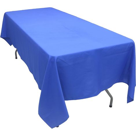 1 Nappe Rectangulaire, Polyester, 150x300 cm, Bleu Royal, Sans Couture, Bord Ourlé, Pour Mariage