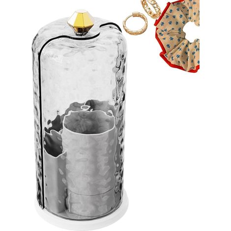 Porte-brosses à dents coulissant ABS Organisateur de maquillage rotatif 360° anti-poussière pour salle de bain meuble-lavabo rangement cosmétique pinceaux (1/5)