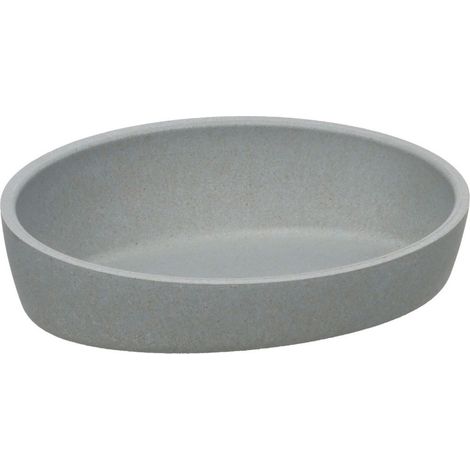 Gamelle pour chat ovale en bambou Kaunis grise- 16 cm / 270 ml - Flamingo (1/4)