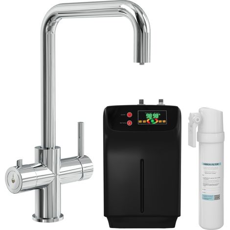 3 in 1 Instant Hot Water Kitchen Sink Tap, Tank and Filter - Chrome - Balterley (1/5)